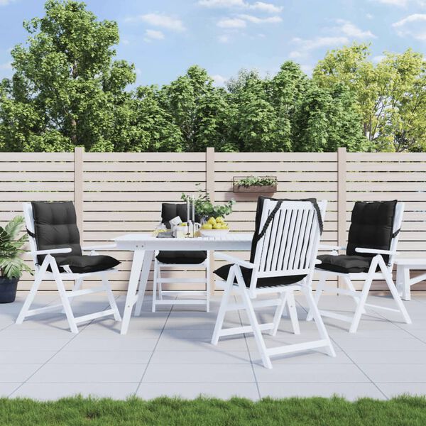 vidaXL Lowback Chair Cushions 4 pcs Black Oxford Fabric