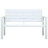 vidaXL Garden Bench 120 cm HDPE White Wood Look