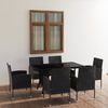 vidaXL 7 Piece Garden Dining Set Poly Rattan Black