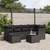 vidaXL 6 Piece Garden Sofa Set with Cushions Black Poly Rattan