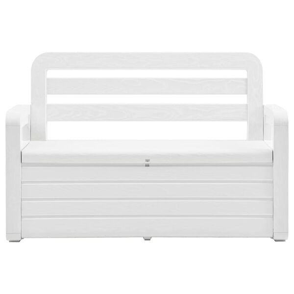 vidaXL Garden Storage Bench 132.5 cm Plastic White