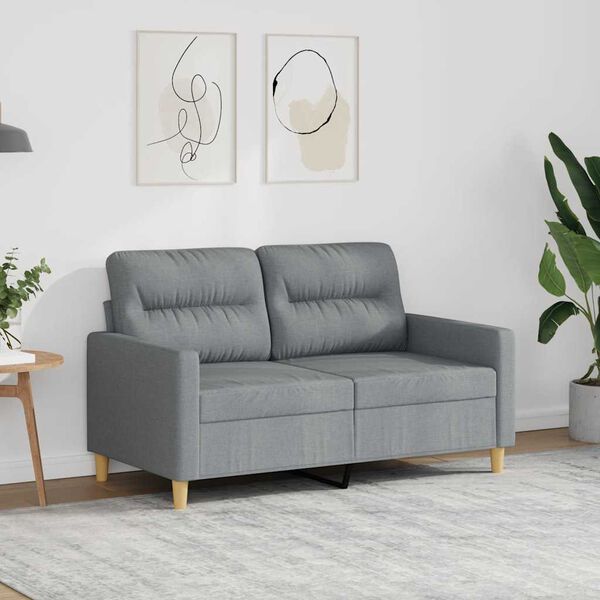 vidaXL 2-Seater Sofa Light Grey 120 cm Fabric