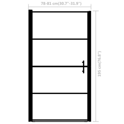 vidaXL Shower Door Tempered Glass 81x195 cm Black