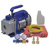 vidaXL Single Stage Vacuum Pump with 4-Way Manifold Gauge Set