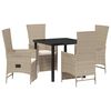 vidaXL Garden Dining Set 5 pcs Beige Poly Rattan