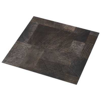 vidaXL PVC Flooring Plank Self-adhesive 5.11 m² Wood Structure Brown