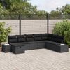 vidaXL Garden Sofa Set with Cushion 8 pcs Black Poly Rattan