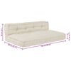 vidaXL Pallet Sofa Cushion 2 pcs Cream 120 x 80 x 38 cm Fabric