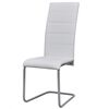 vidaXL Cantilever Dining Chairs 4 pcs White Faux Leather