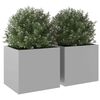 vidaXL Planters 2 pcs Silver 32x30x29 cm Galvanised Steel