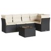 vidaXL 6 Piece Garden Sofa Set with Cushions Black Poly Rattan