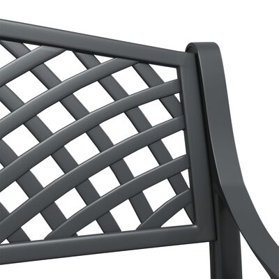 vidaXL Garden Bench 102 cm Cast Aluminium Black