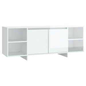 vidaXL TV Cabinet | High gloss white | Engineered wood | Medium | TV Cabinet