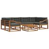 vidaXL Outdoor Sofa Set with Cushion 7 pcs Natural and Anthracite