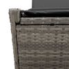 vidaXL Double Sun Lounger with Cushions Grey Poly Rattan
