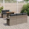 vidaXL Garden Sofa Set with Storage 6 pcs Grey Poly rattan