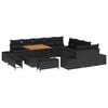 vidaXL Garden Sofa Set 13 pcs Black Poly Rattan