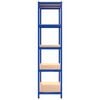 vidaXL 5-Layer Shelves 4 pcs Blue Steel&Engineered Wood