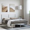 vidaXL Metal Bed Frame without Mattress with Headboard White 135x190cm