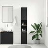vidaXL Bathroom Cabinet Black 30x30x183.5 cm Engineered Wood