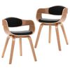 vidaXL Dining Chairs 2 pcs Bent Wood and Faux Leather