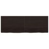 vidaXL Wall Shelf Dark Brown 140x50x(2-4) cm Treated Solid Wood Oak