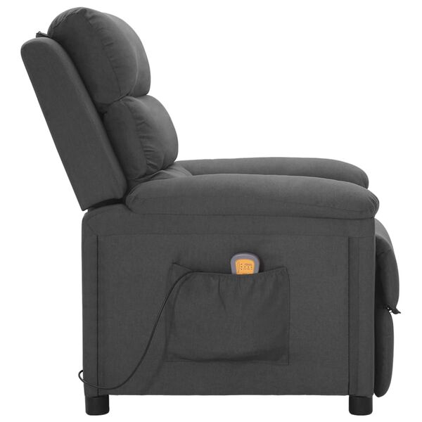 vidaXL Massage Chair Dark Grey Fabric
