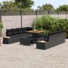 vidaXL Garden Sofa Set 11 pcs Black Poly Rattan