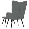 vidaXL Relaxing Chair with a Stool Dark Grey Fabric