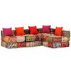 vidaXL 4-Seater Modular Pouffe Patchwork Fabric