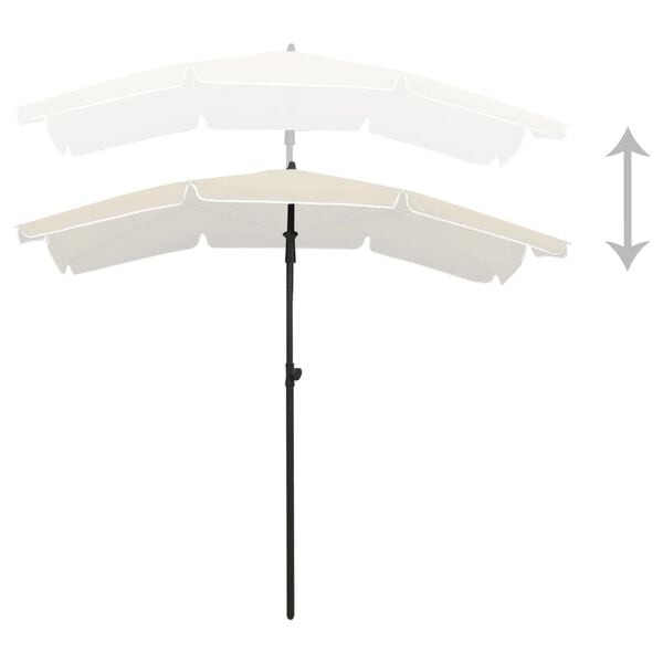 vidaXL Garden Parasol with Pole 200x130 cm Sand