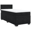 vidaXL Box Spring Bed with Mattress Black King Single Fabric