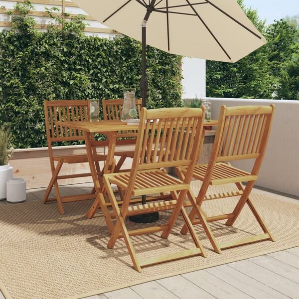 vidaXL 5 Piece Garden Dining Set Solid Wood Eucalyptus