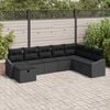 vidaXL Garden Sofa Set with Cushion with Storage 8 pcs Poly Rattan