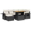 vidaXL 7 Piece Garden Sofa Set with Cushions Black Poly Rattan
