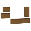 vidaXL 5 Piece TV Cabinet Set Honey Brown Solid Wood Pine