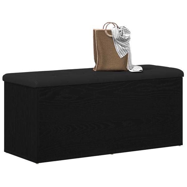 vidaXL Storage Bench Black oak 102 x 42 x 45 cm Engineered Wood