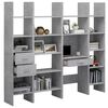 vidaXL 4 Piece Book Cabinet Set Concrete Grey Engineered Wood
