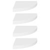 vidaXL Floating Corner Shelves 4 pcs White 35x35x3.8 cm MDF