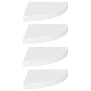 vidaXL Floating Corner Shelves 4 pcs White 35x35x3.8 cm MDF