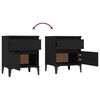 vidaXL Bedside Cabinet Black 40x35x50 cm