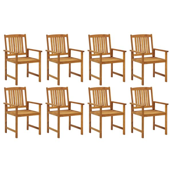 vidaXL Garden Chairs with Cushions 8 pcs Solid Acacia Wood