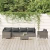 vidaXL 8 Piece Garden Lounge Set with Cushions Grey Poly Rattan