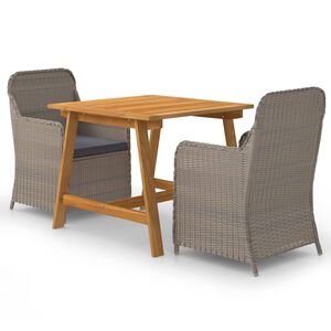 vidaXL 3 Piece Garden Dining Set Brown