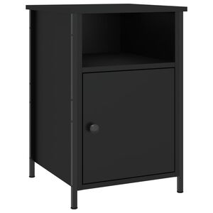 vidaXL Bedside Cabinet Black 40x42x60 cm Engineered Wood