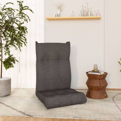 vidaxl Folding Floor Chair Dark Grey Fabric