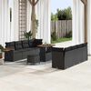 vidaXL Garden Sofa Set with Cushion 12 pcs Black Poly Rattan