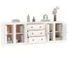 vidaXL Sideboard White 230x35x80 cm Solid Wood Pine