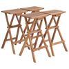vidaXL Folding Bar Stools 4 pcs Solid Teak Wood