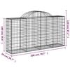 vidaXL Arched Gabion Baskets 25 pcs 200x50x100/120 cm Galvanised Iron